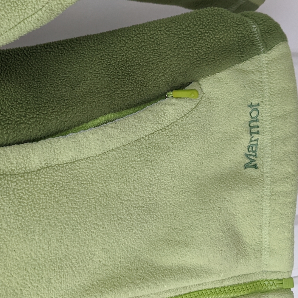 Marmot Two-Tone Green Polartec Fleece Zip Up Jacket - Picture 8 of 9